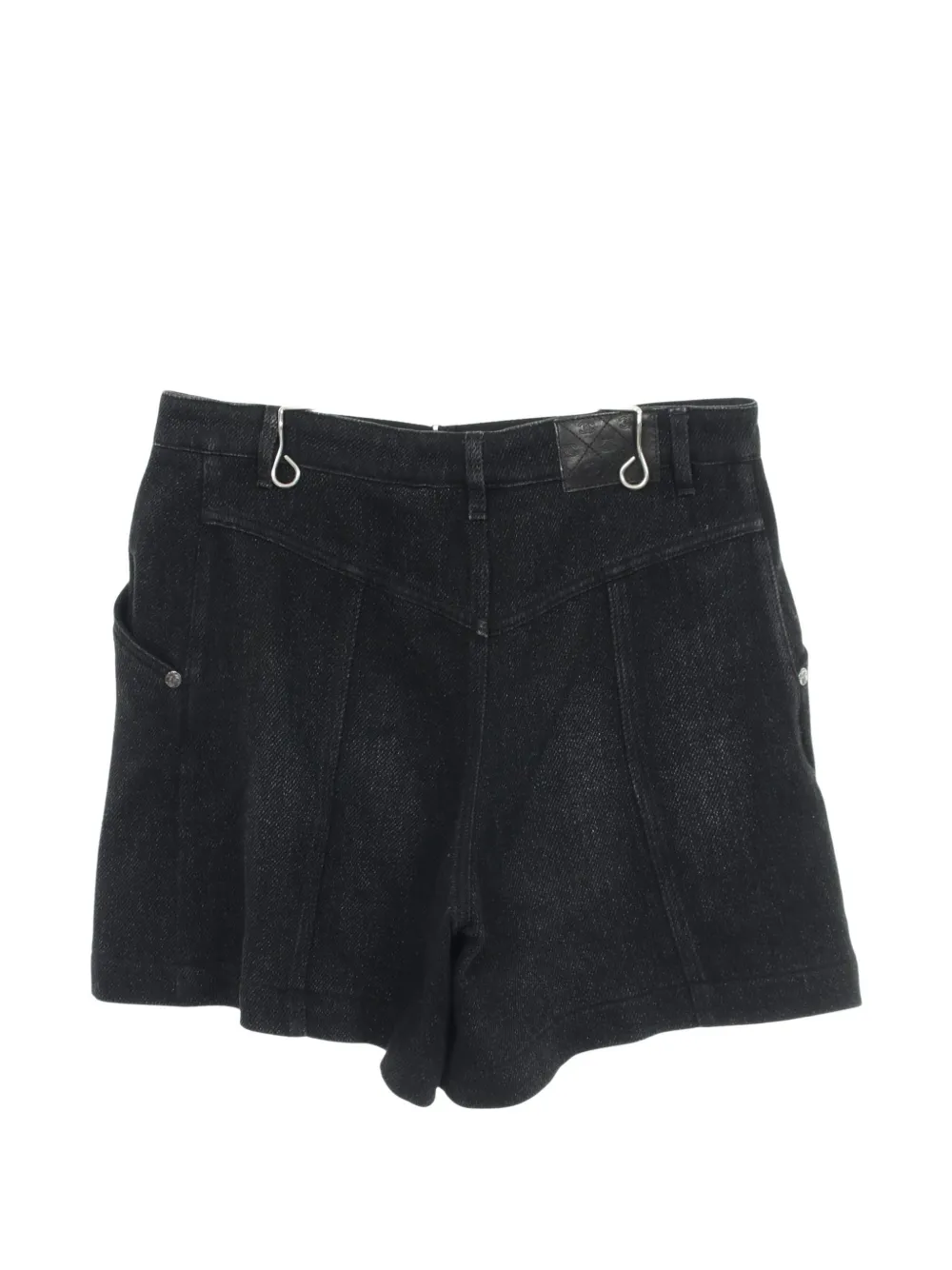 CHANEL Pre-Owned 1986-1988 Coco Mark denim shorts - Nero