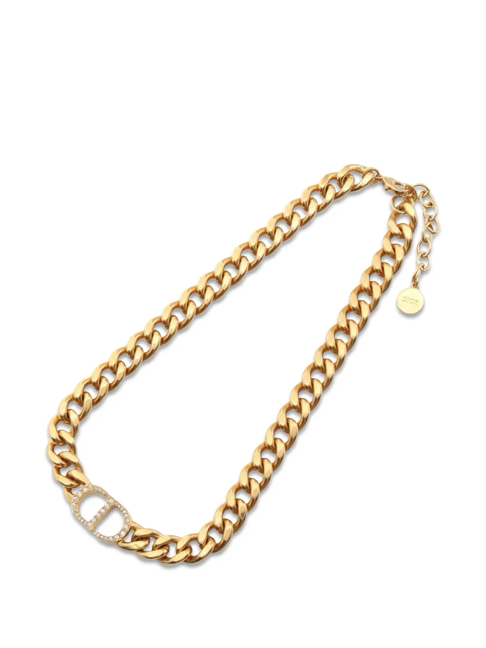 Christian Dior Pre-Owned 2010s rhinestone-embellished necklace - Gold