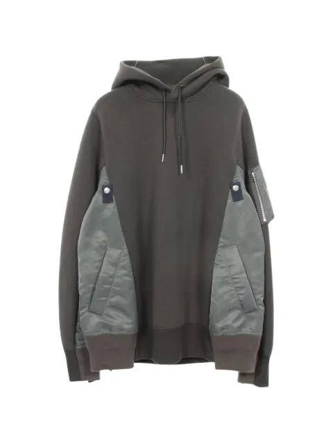sacai 2000s twill-docking hoodie