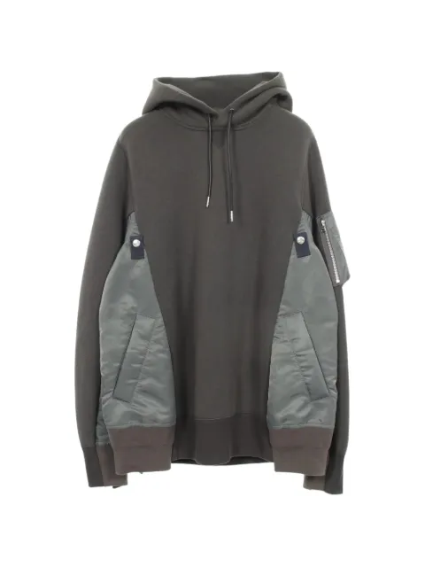 sacai 2000s twill-docking hoodie