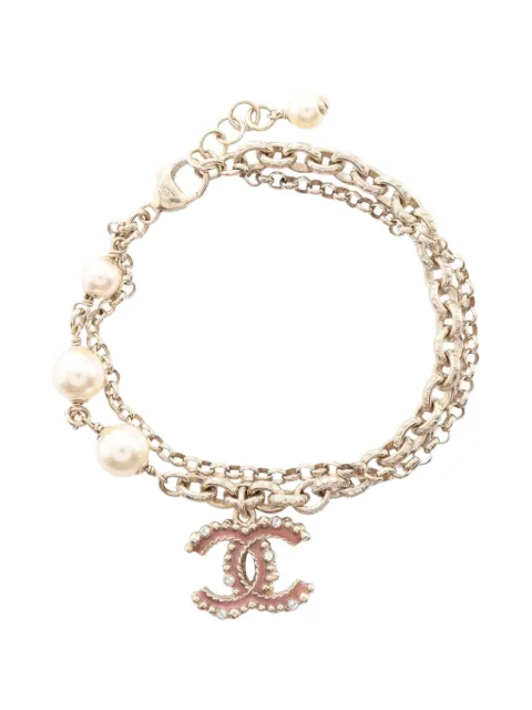 CHANEL Pre-Owned 2017 Coco Mark faux-pearl bracelet