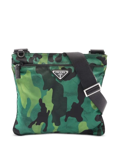 Prada Pre-Owned 2010s triangle logo camouflage shoulder bag