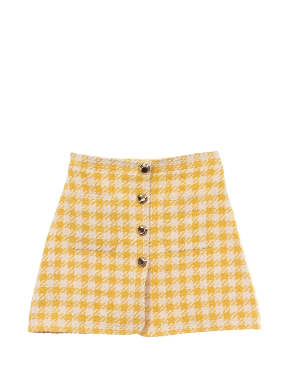 Miu Miu Pre-Owned 2010s houndstooth tweed mini skirt - Giallo