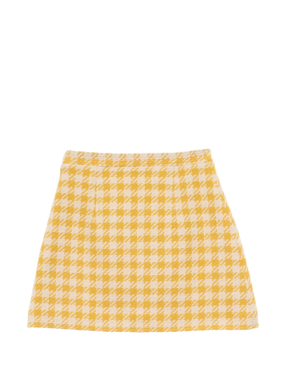 Miu Miu Pre-Owned 2010s houndstooth tweed mini skirt - Giallo