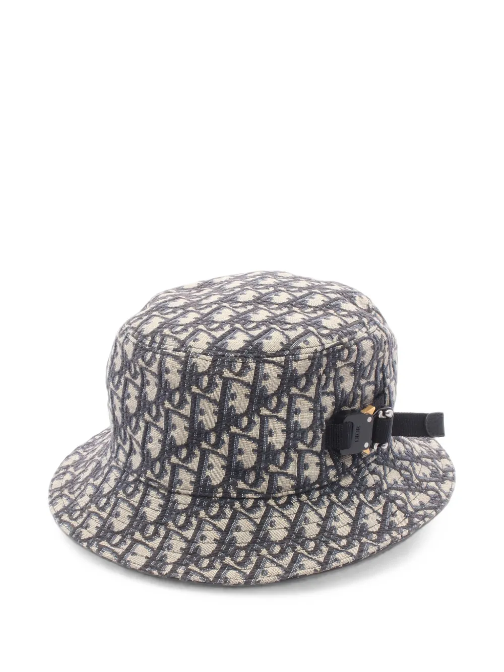 Pre-owned Dior 2000s Oblique-jacquard Bucket Hat In Neutrals