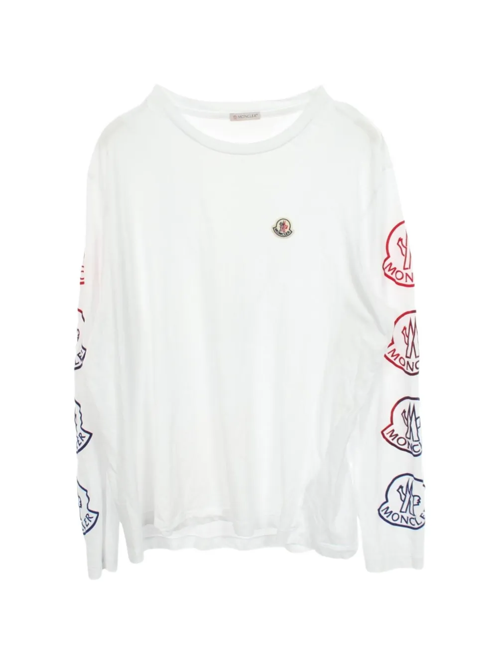 Pre-owned Moncler 2010s Logo-print Long-sleeve T-shirt In White