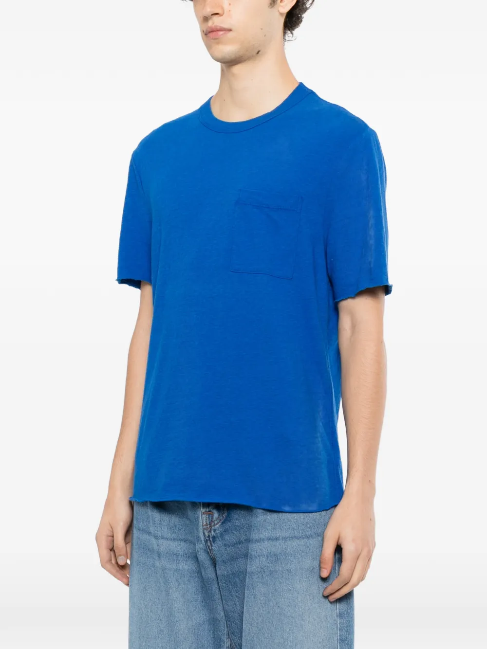 James Perse slub-jersey pocket tee Blauw
