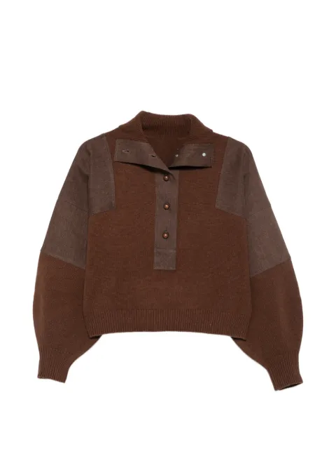 Sessùn button-up panelled sweater