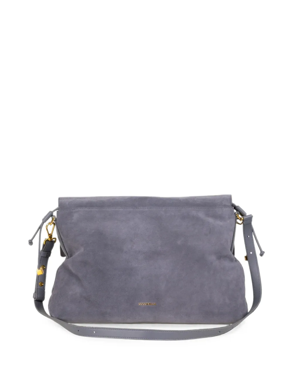 Coccinelle Medium Lidia suède clutch met logo-reliëf Grijs