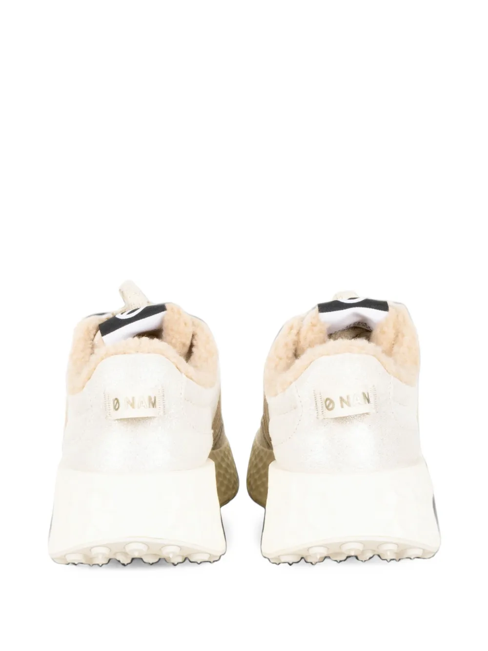 No Name Carter logo-patch faux-fur-lined sneakers Wit
