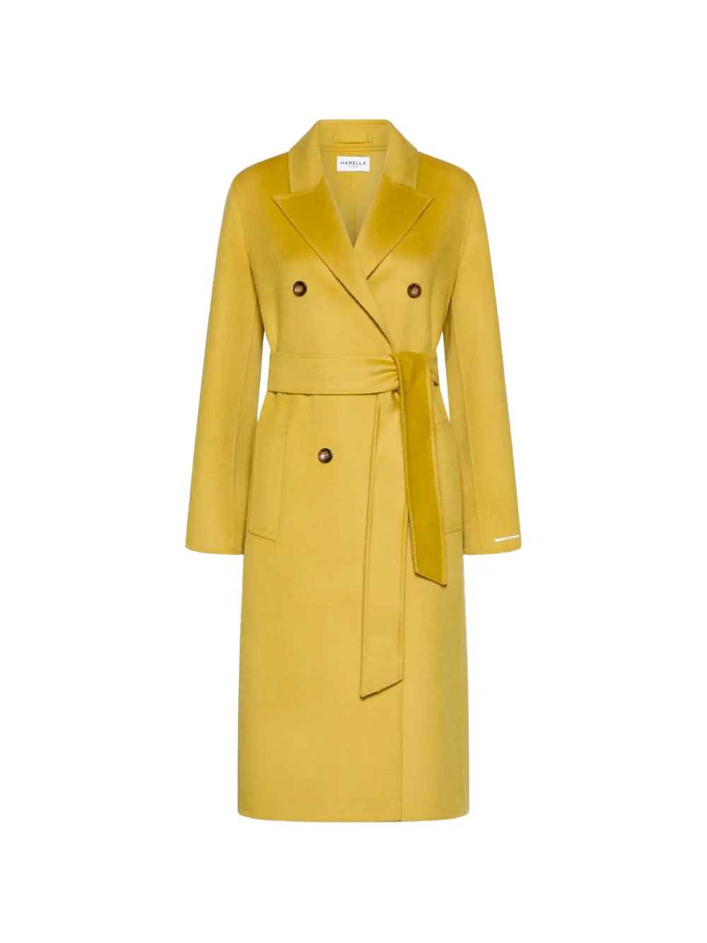 Marella double-breasted belted coat - Giallo