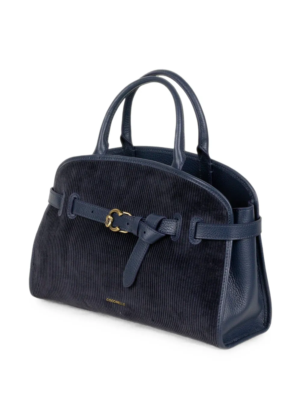 Coccinelle Sabine corduroy-effect leather tote bag Blauw
