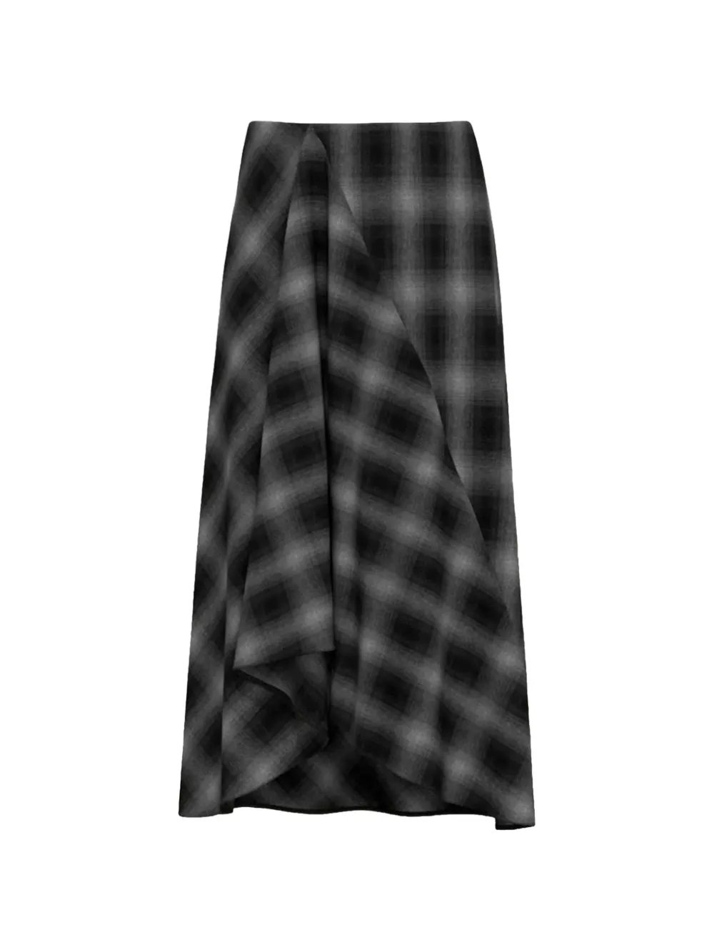 Marella check-pattern draped skirt - Gris Marella check-pattern draped skirt - Gris