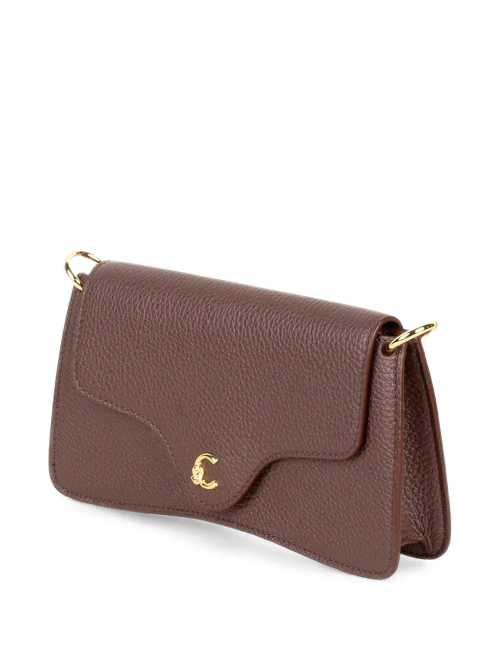 Coccinelle C-Me leren mini-schoudertas met logoplakkaat Bruin
