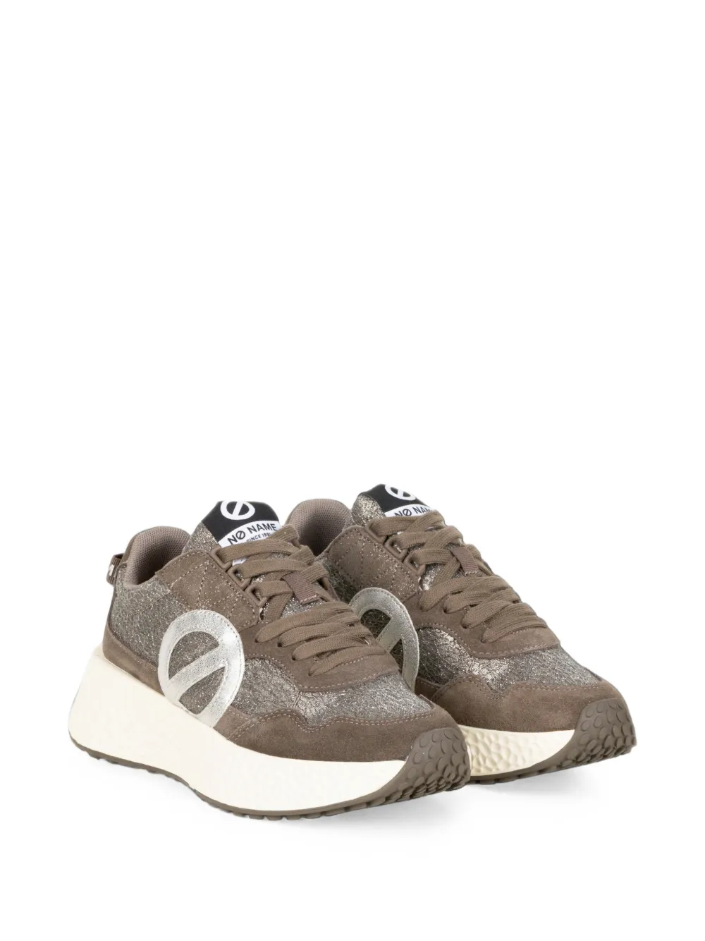 No Name Carter Jogger W logo-patch panelled sneakers Beige