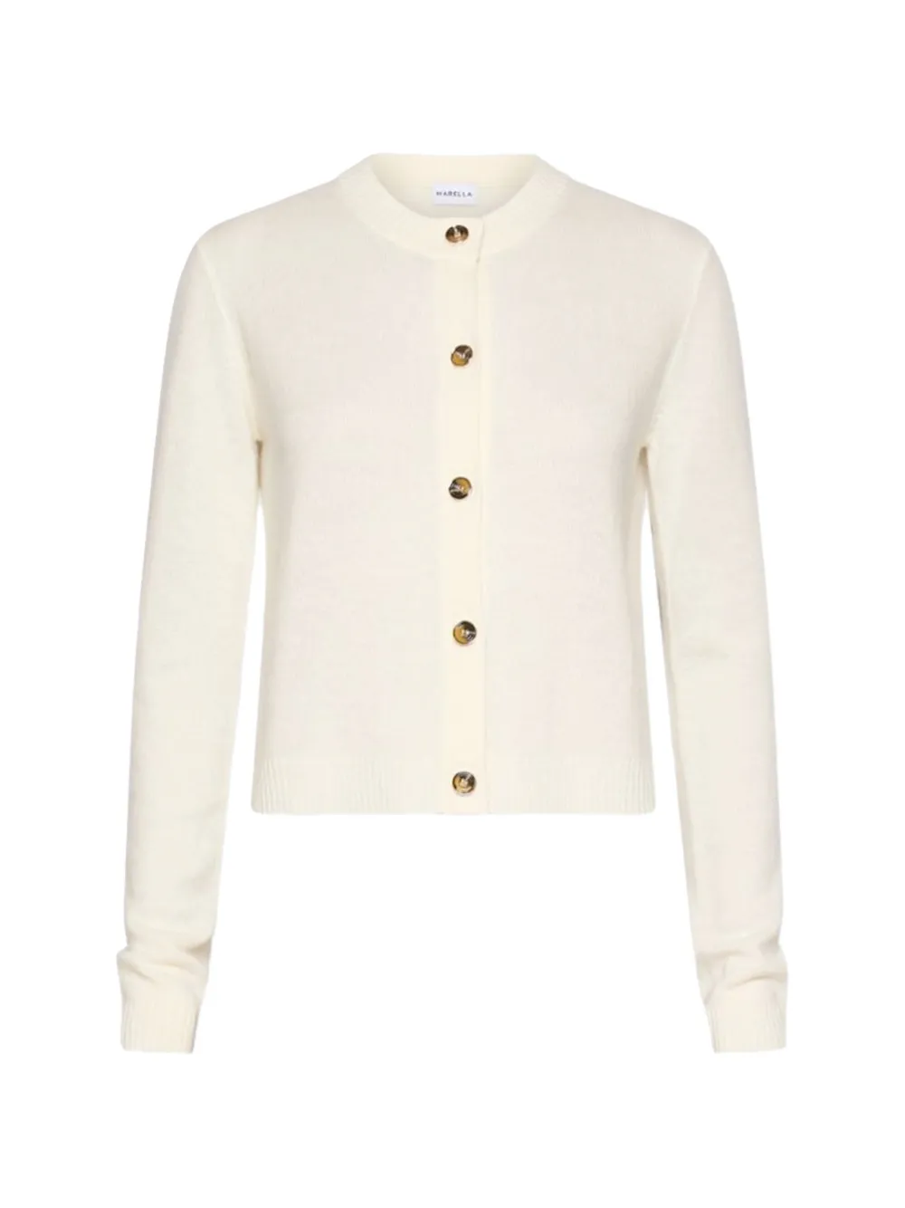 Marella button-up crew-neck cardigan - Neutrals