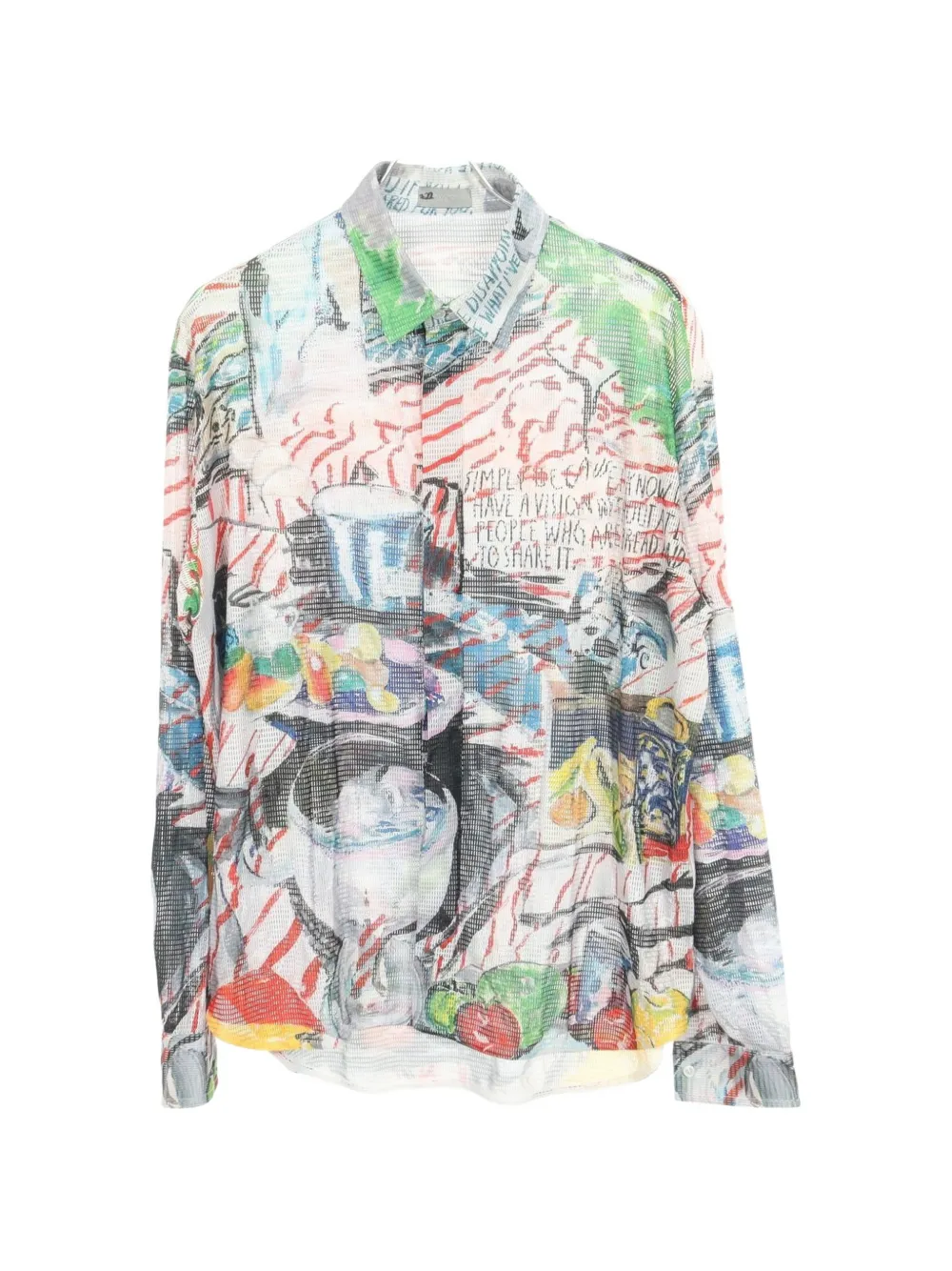 Christian Dior Pre-Owned 2010s Raymond Pettibon mesh shirt - Grau