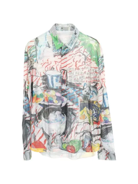Christian Dior Pre-Owned 2010s Raymond Pettibon mesh shirt