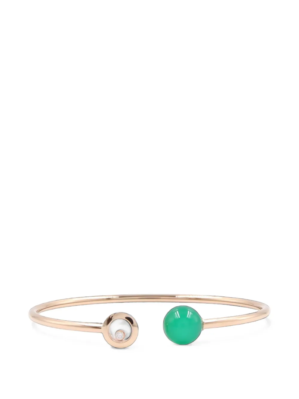 Pre-owned Chopard 2010s Happy Diamonds Planet Green-agate Bracelet In Pink