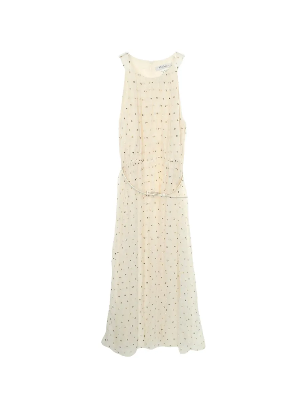 Max Mara robe longue sans manches à pois (années 2010) - Tons neutres