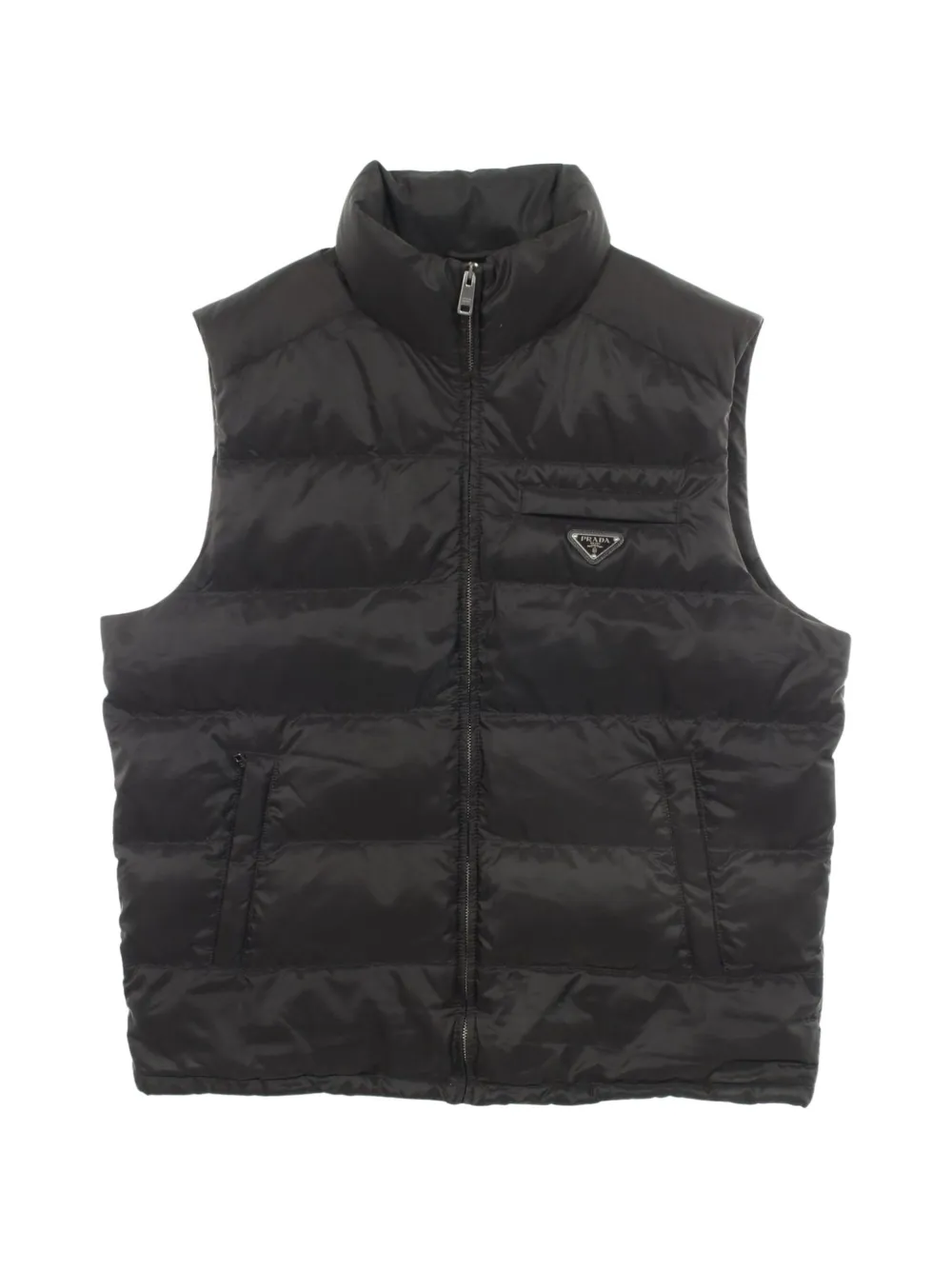 Prada Pre-Owned 2010 logo plate down vest - Nero