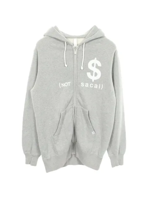 sacai 2010s x Fragment Design logo-print hoodie