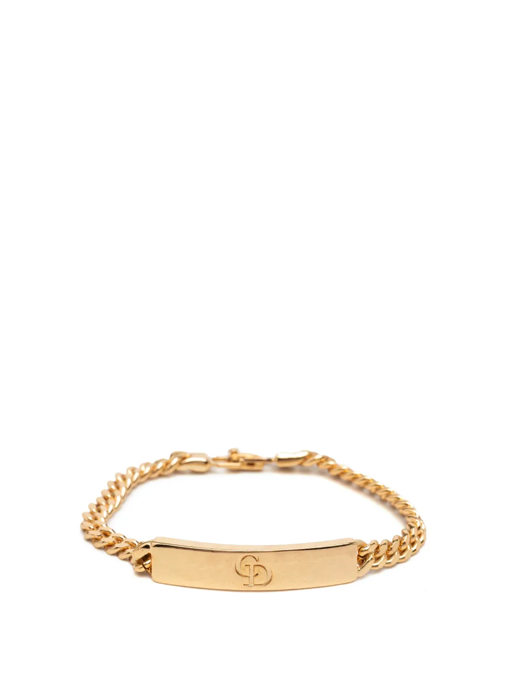 Christian Dior Pre-Owned 1990-2010 Gold Plated CD Logo Chain Bracelet costume bracelet
