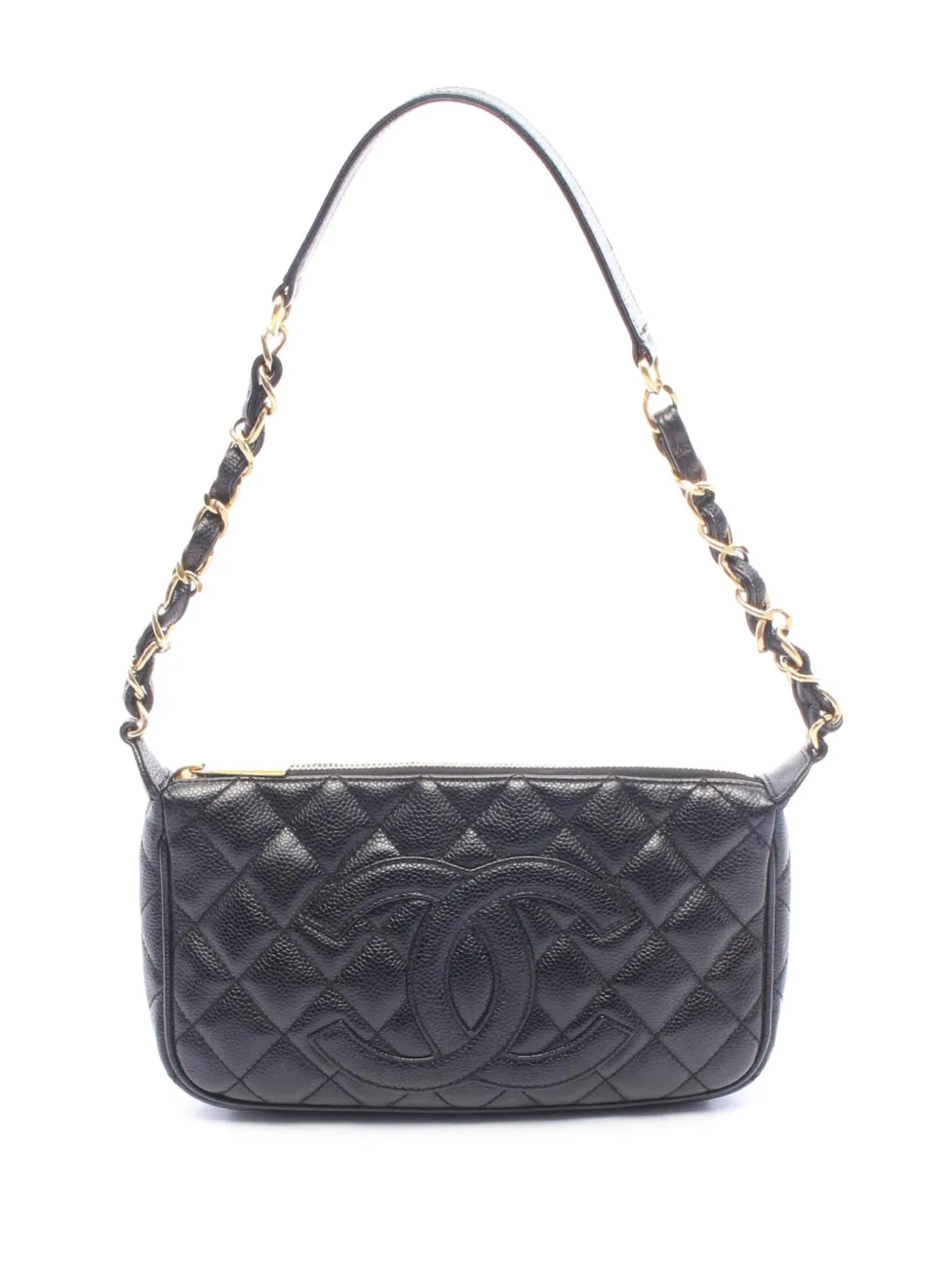 CHANEL Pre-Owned 2002-2003 CC Matelasse Caviar shoulder bag - Nero