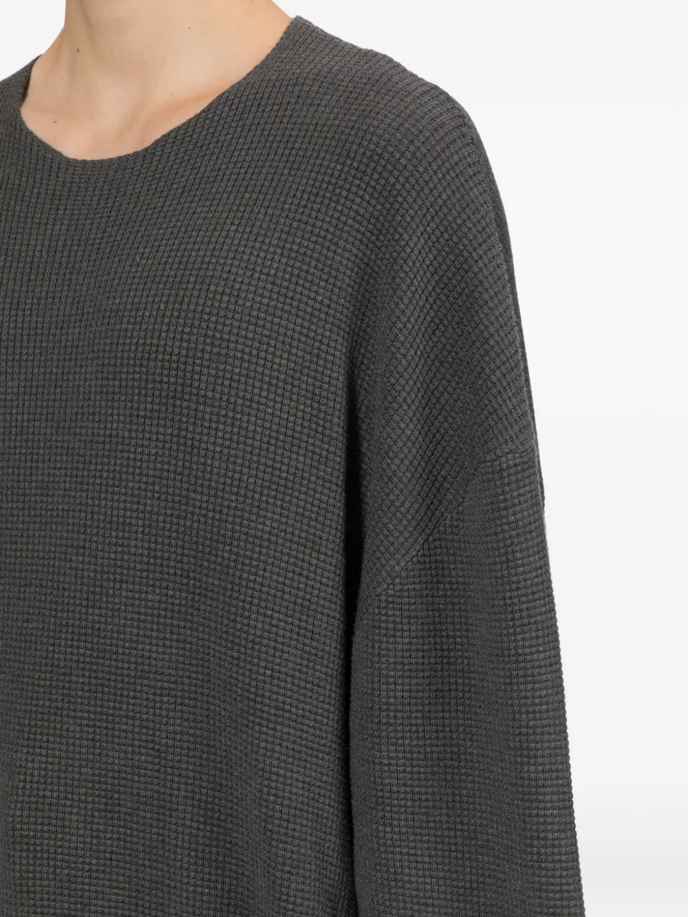 FEAR OF GOD ESSENTIALS Wafelgebreide trui met verlaagde schouders Grijs