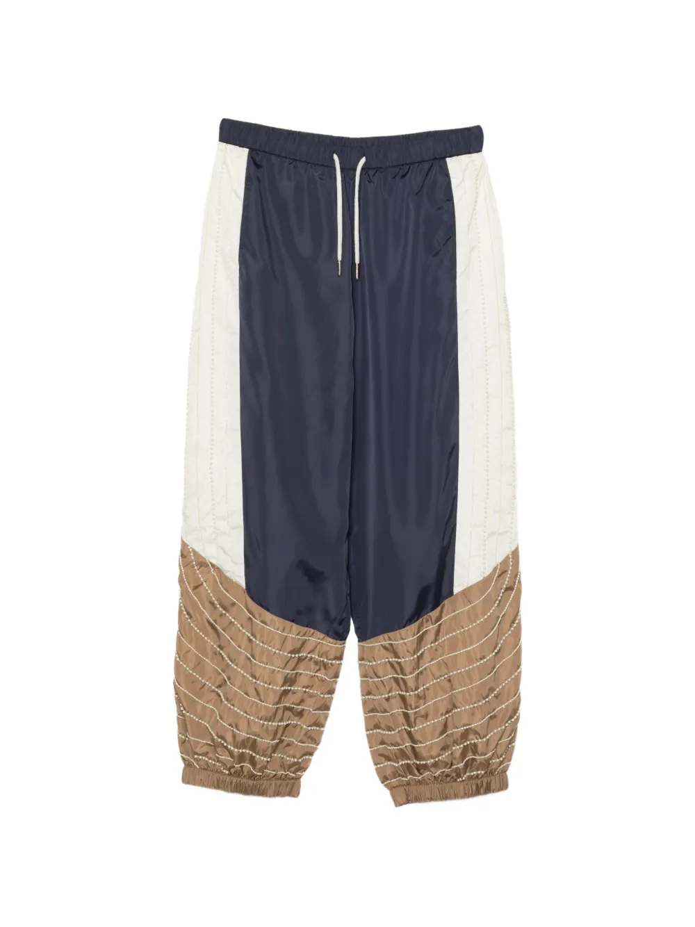 Sea beaded colour-block track pants - Blu