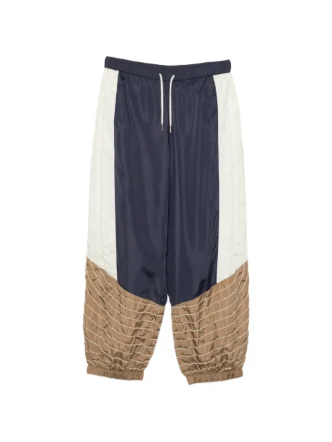 Sea beaded colour-block track pants