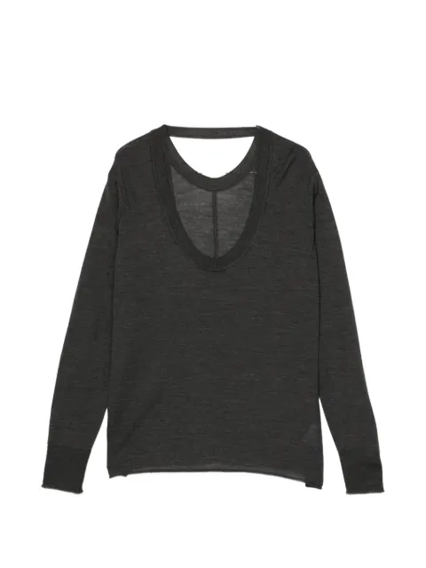 System scoop-neck long-sleeve jumper