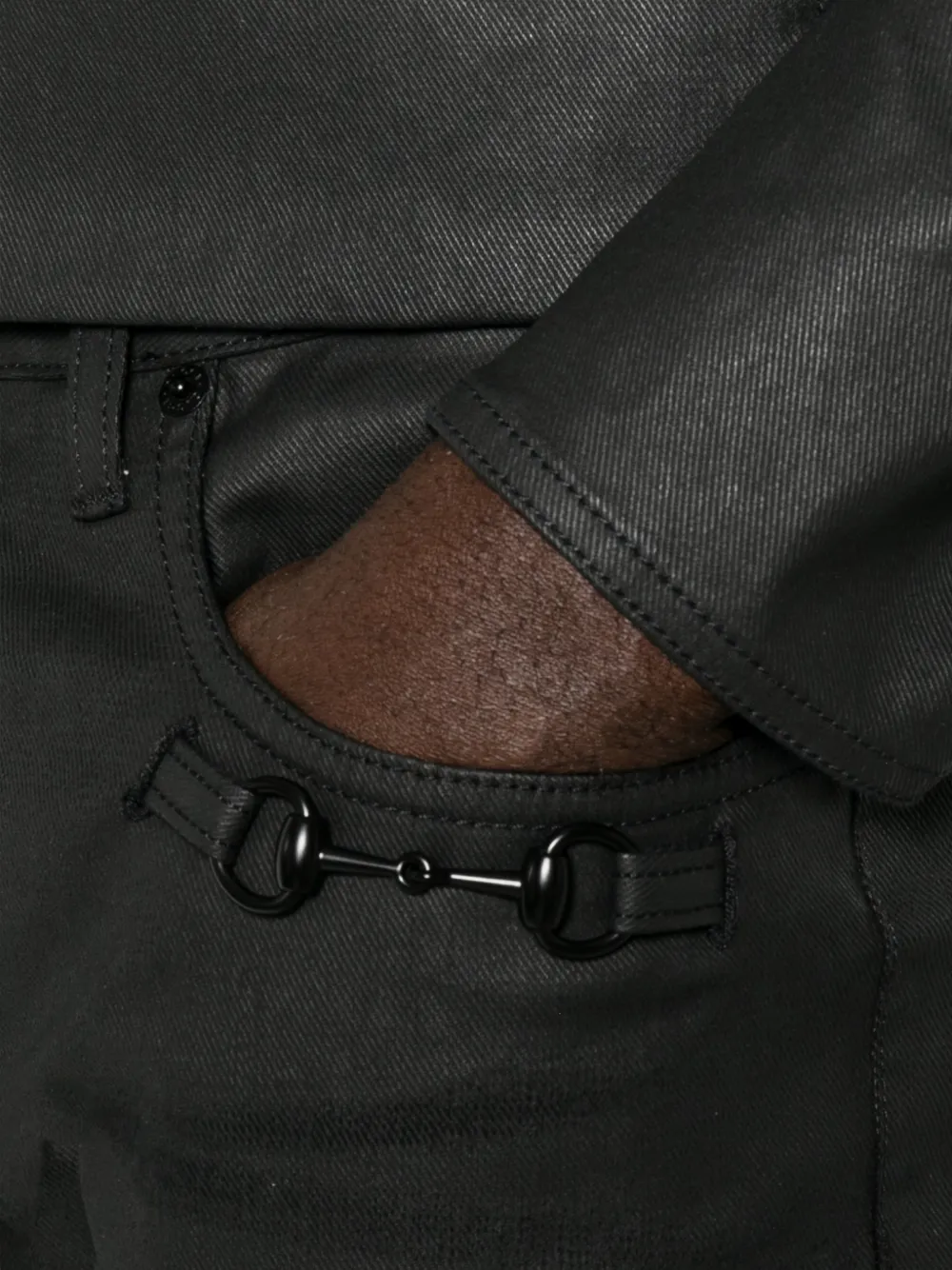 Gucci Horsebit gecoate jeans Zwart