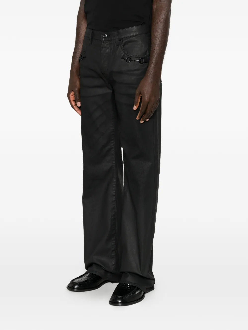 Gucci Horsebit gecoate jeans Zwart