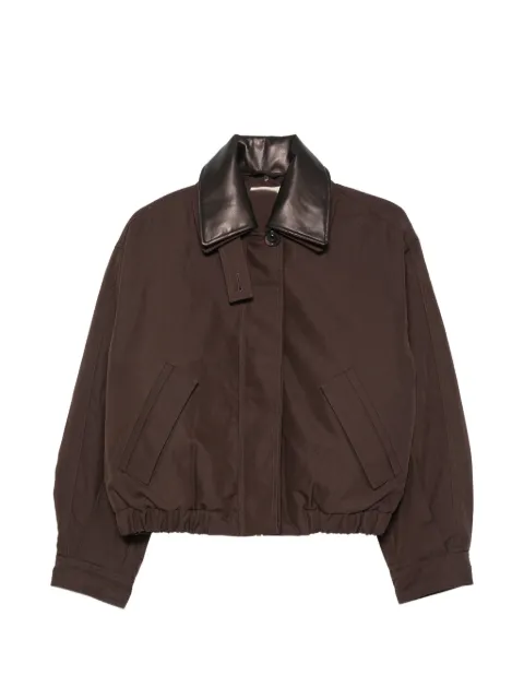 Sessùn leather effect-collar bomber jacket
