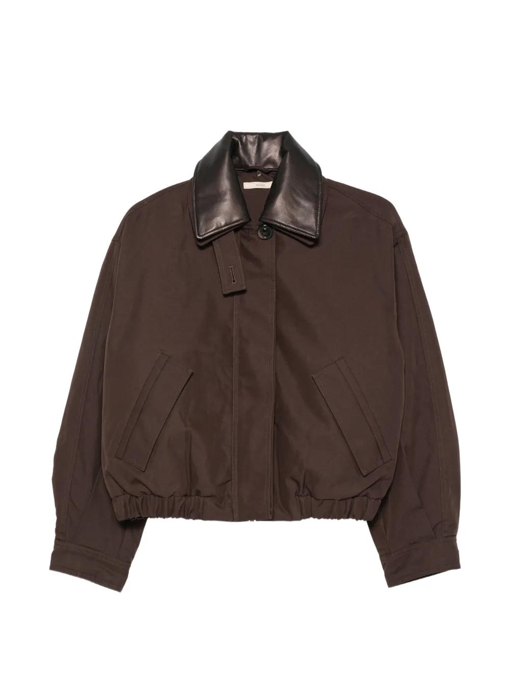 Sessùn leather effect-collar bomber jacket - Marrone