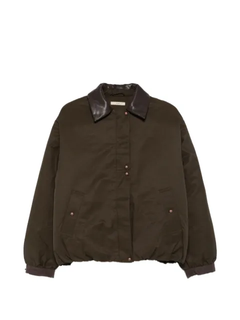 Sessùn leather-collar zip-up jacket