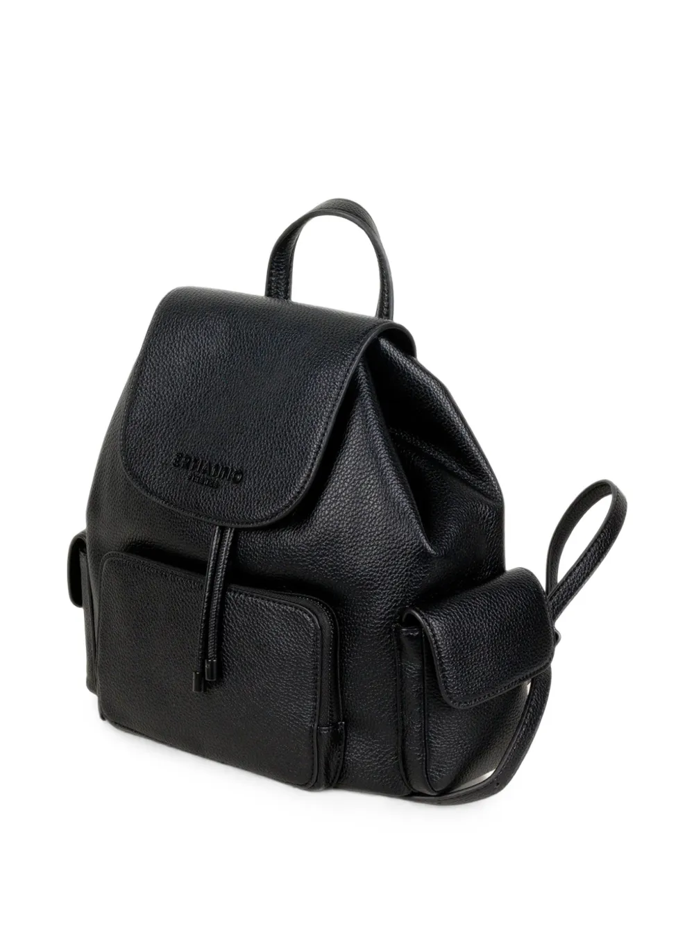 ERMANNO FIRENZE grained-leather flap-top backpack Zwart