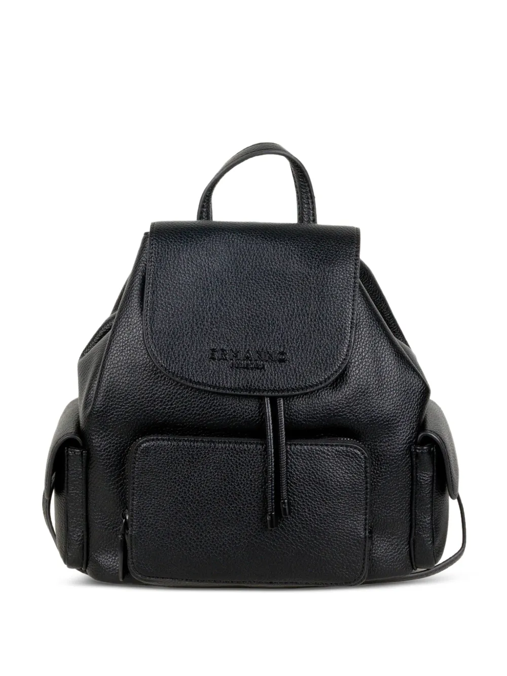ERMANNO FIRENZE grained-leather flap-top backpack - Nero