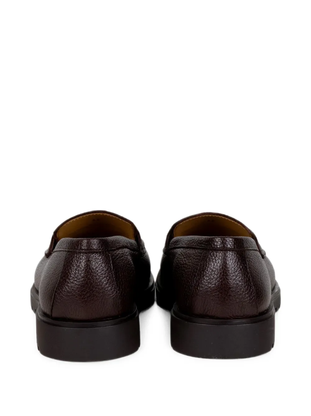 Henderson Baracco grainy leather penny loafers Bruin