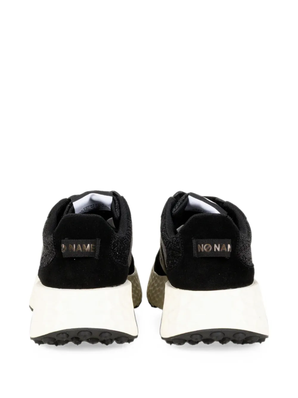 No Name Carter glitter-detail logo-patch sneakers Zwart
