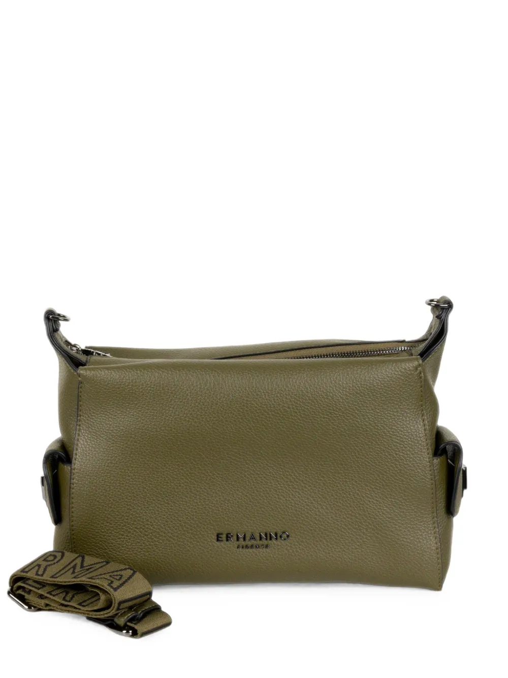 ERMANNO FIRENZE logo-print pebbled-effect shoulder bag