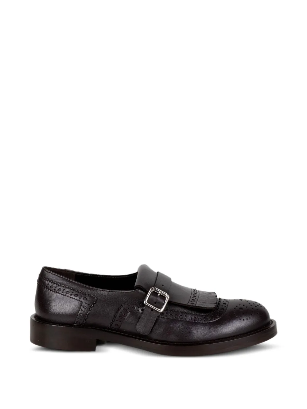 GUGLIELMO ROTTA fringe-buckle-detail loafers - Braun