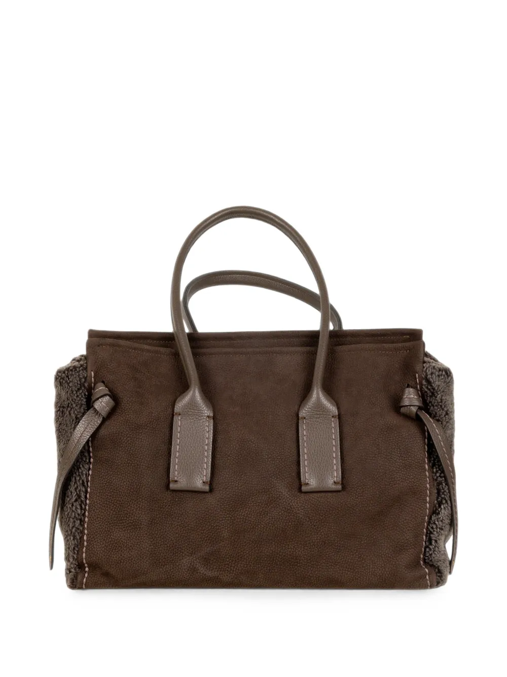 VISONA` Cortina Stone leren shopper Bruin