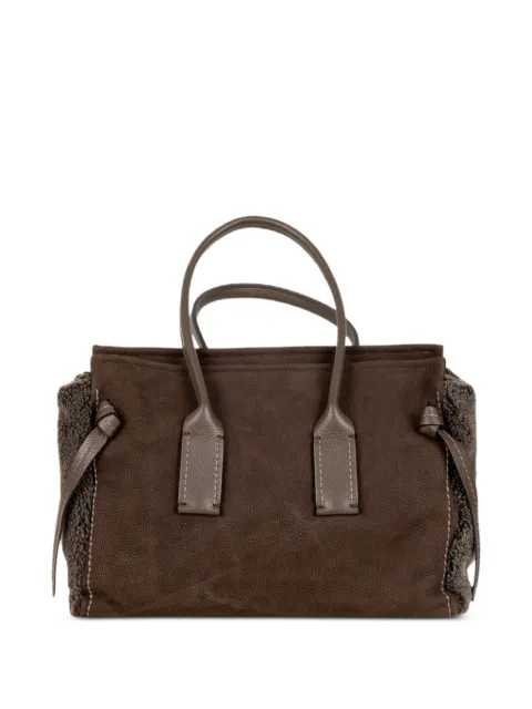 VISONA` Cortina Stone leather tote bag