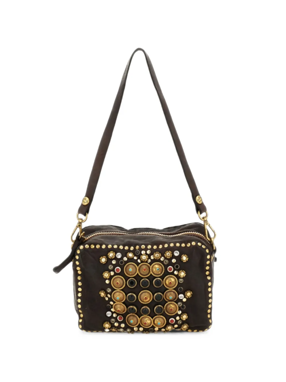 Campomaggi Kate Studded Shoulder Bag In Brown