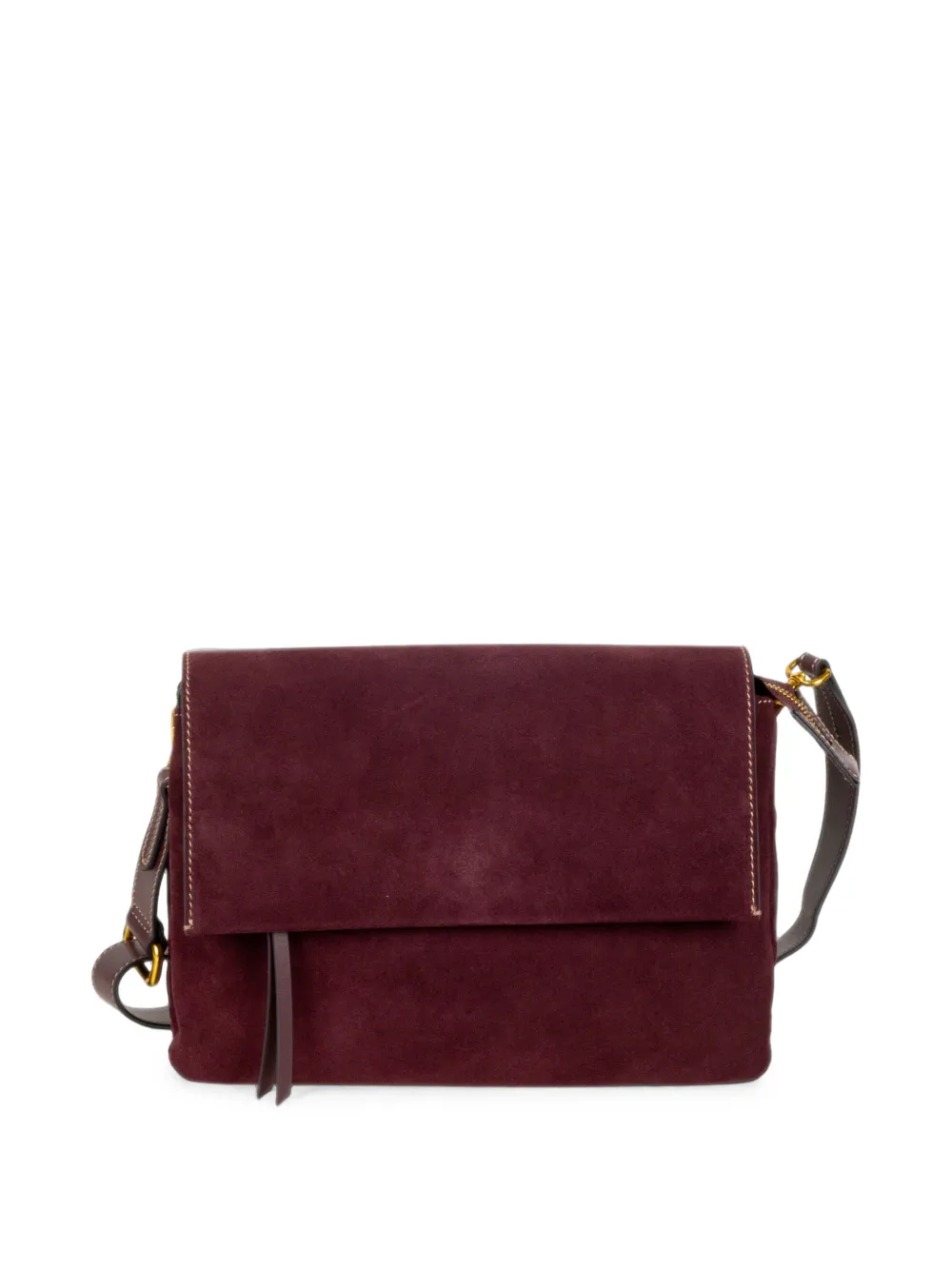 GIANNI CHIARINI Three suede-panelled top-stitch shoulder bag Rood