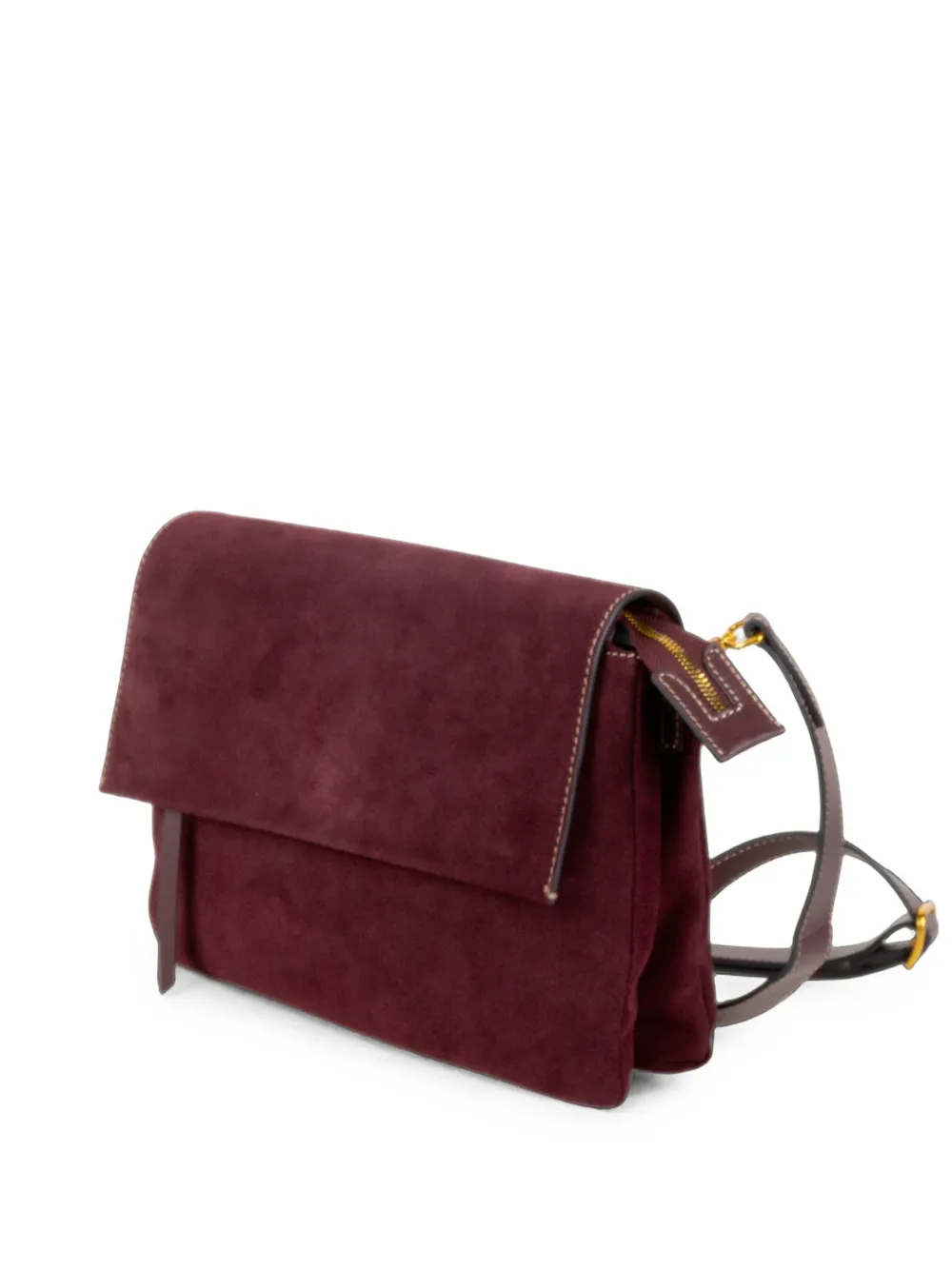 GIANNI CHIARINI Three suede-panelled top-stitch shoulder bag