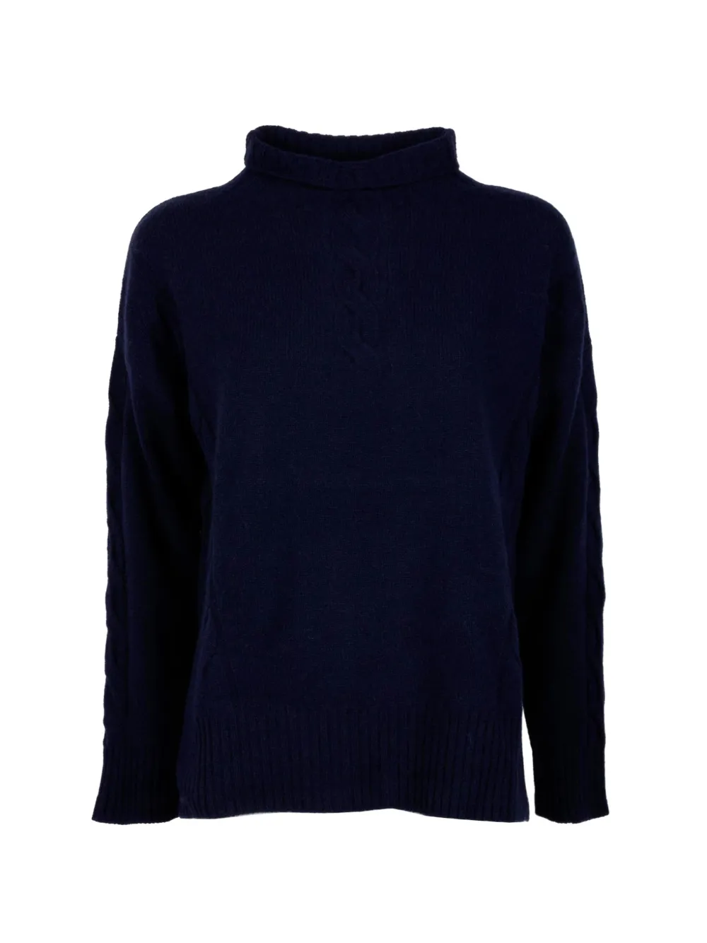Kangra pull en maille torsadée à col roulé - Bleu Kangra pull en maille torsadée à col roulé - Bleu
