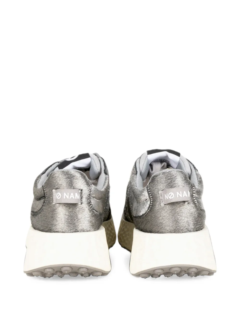 No Name Carter glitter-logo metallic sneakers Grijs